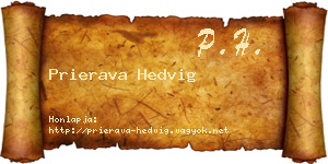 Prierava Hedvig névjegykártya